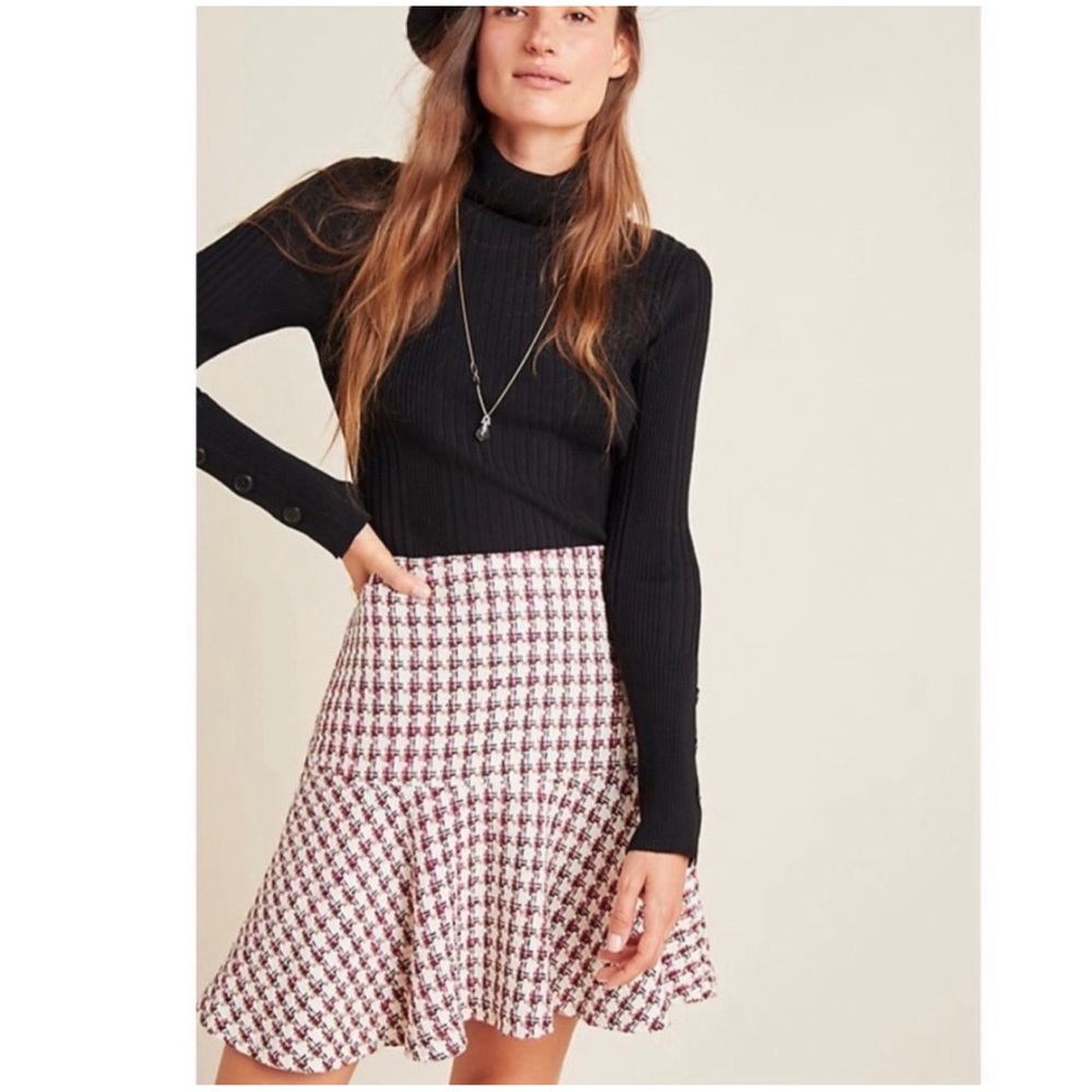 Anthropologie Bobbie Plaid Flounced Mini Skirt EUC - SZ 14